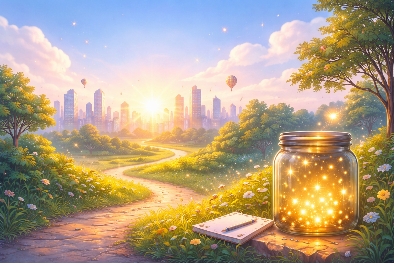 sparks creating a golden path to your best possible future